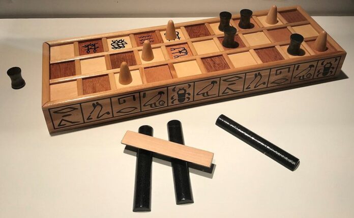 Senet Board Game with pieces