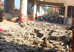 gokulpuri metro station wall collapse